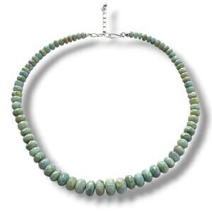 Jay King Beaded Necklace 18" Aquamarine Pastel Skye Baby Blue New 925 Silver